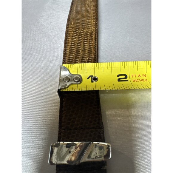 Claudio Orciani Brown Genuine Leather Belt W/Snake Print & Silver Buckle Design - Picture 8 of 8